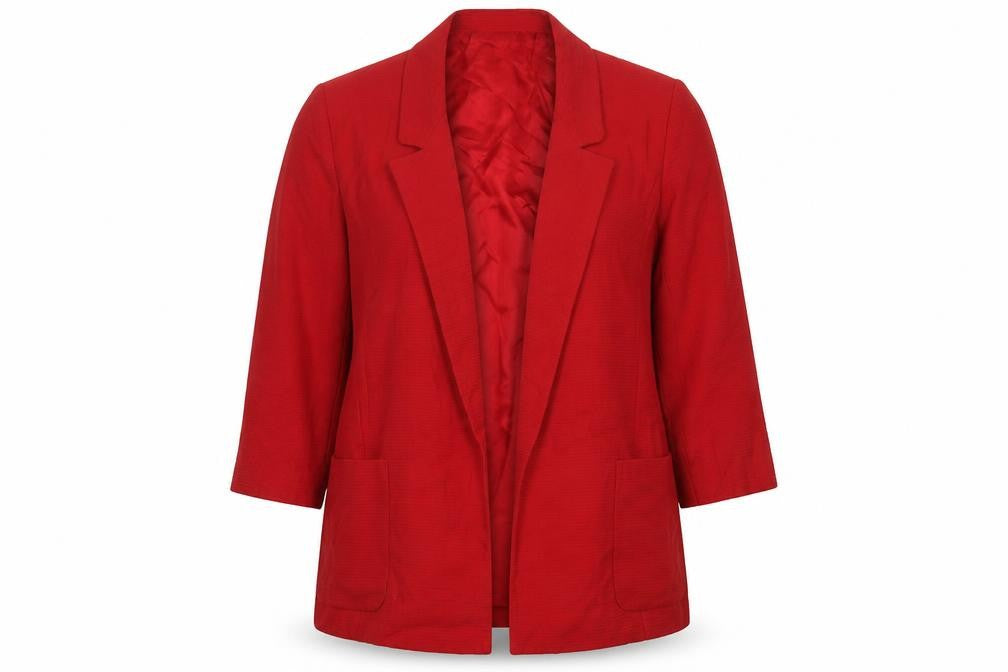 Zara Women's Red Blazer, Size 12, Viscose-Cotton Blend