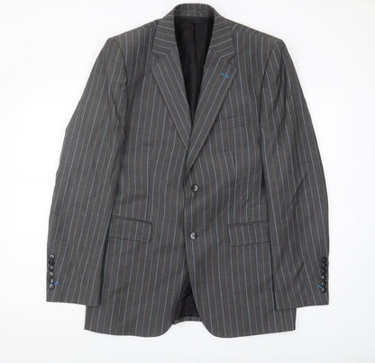 Gibson Men's Grey Striped Blazer 40 Regular Jacket
