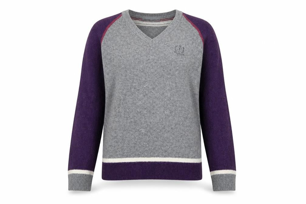 Next Women's Grey Purple Wool Blend Pullover Jumper M