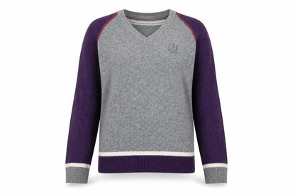 Next Women's Grey Purple Wool Blend Pullover Jumper M