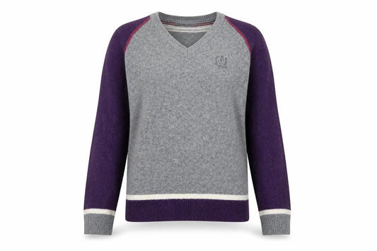Next Women's Grey Purple Wool Blend Pullover Jumper M