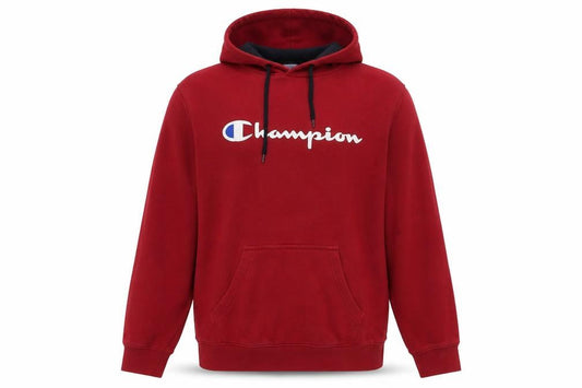 Champion Men's Red Pullover Hoodie - Small, Logo Accent