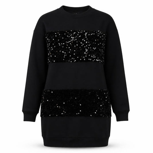 River Island Women's Black XS Sequin T-Shirt Dress