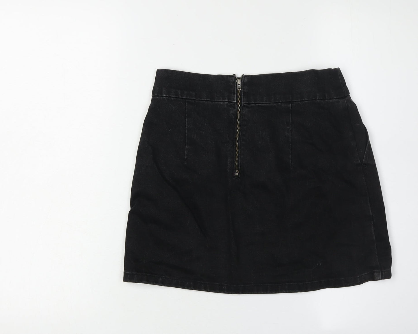 Topshop Women’s Black Size 8 Denim Short Skirt