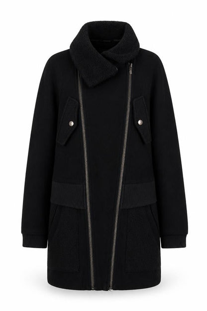 Warehouse Women's Black Wool Overcoat Size 8