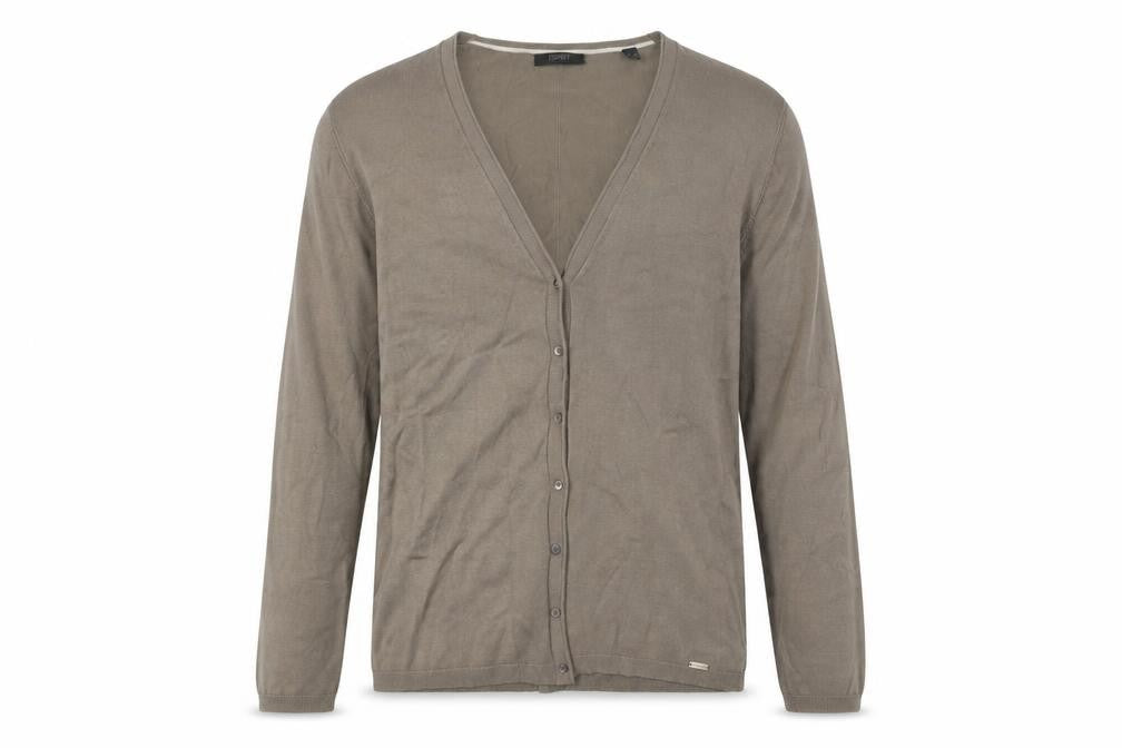 Esprit Brown V-Neck Cardigan Unisex Adults L