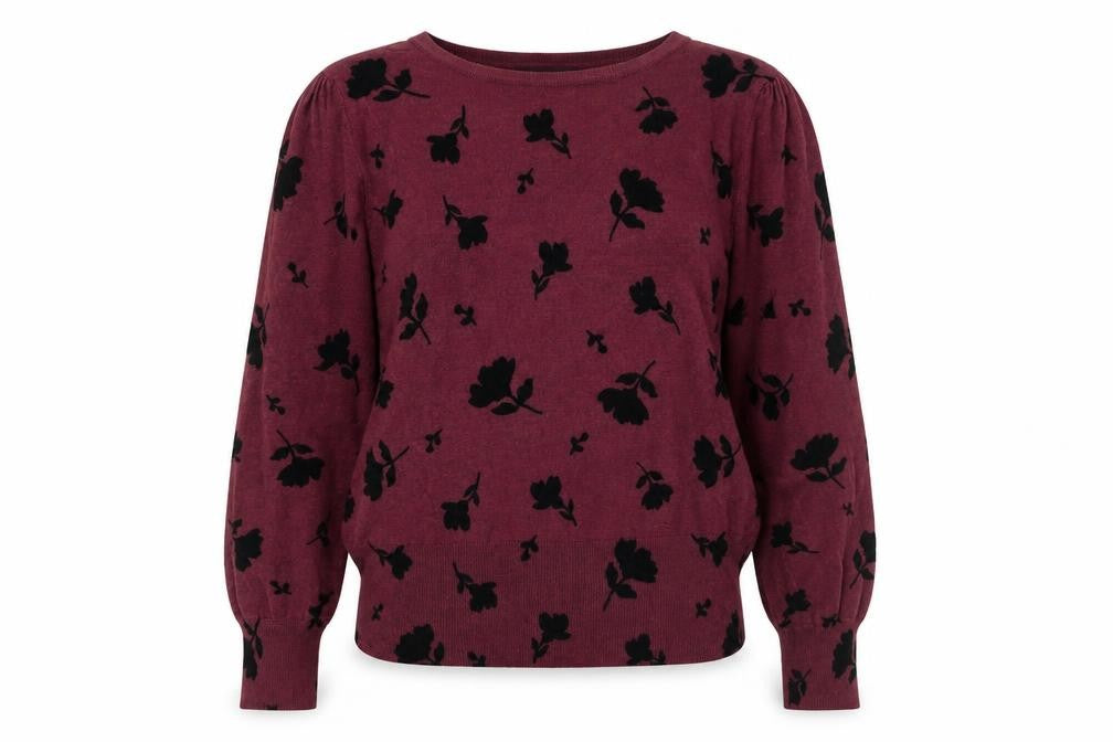 Marks & Spencer Women's Purple Floral Jumper Size 12