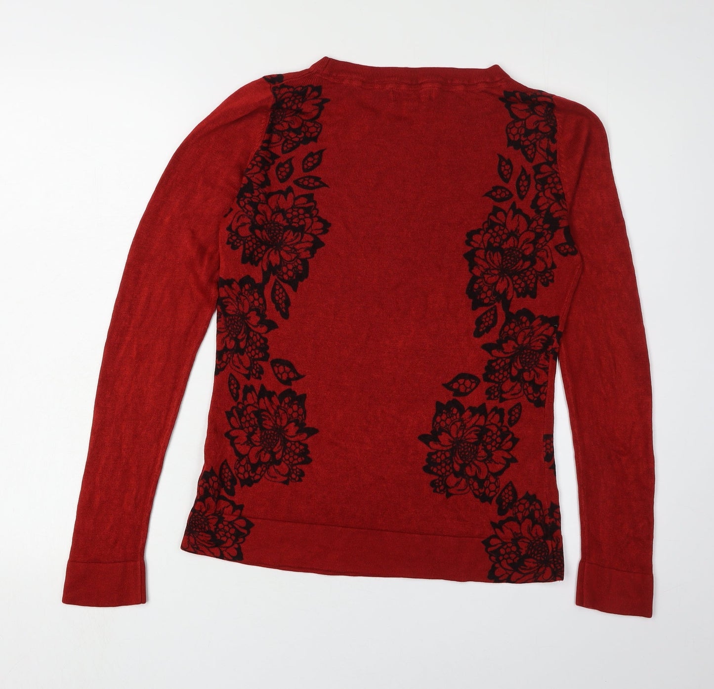 Marks and Spencer Red Floral Women's Pullover Jumper, Size 14