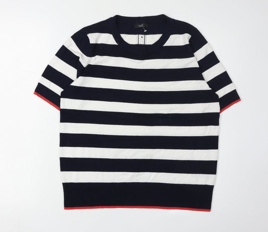 M&Co Women's Multicoloured Striped Pullover Jumper 14