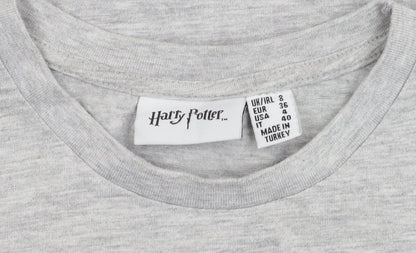 Harry Potter Women's Grey T-Shirt Size 8 - Platform 9¾
