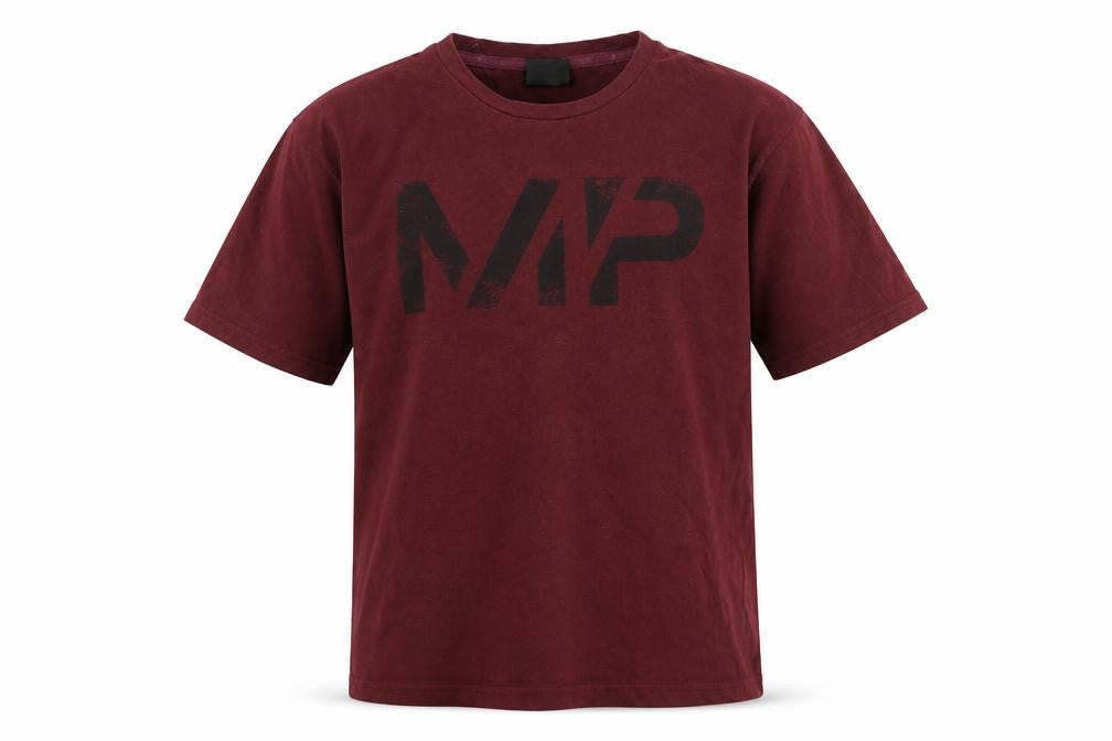 Myprotein Men’s Red Logo T-Shirt, Size L, Solid Short Sleeve