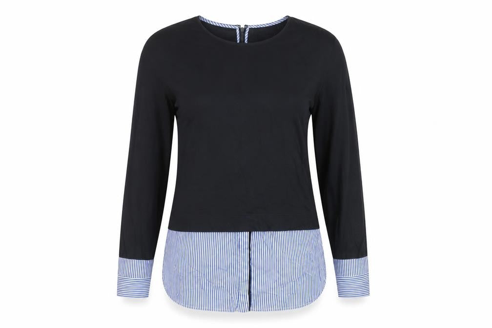 Warehouse Women’s Black Long Sleeve Button-Up Shirt