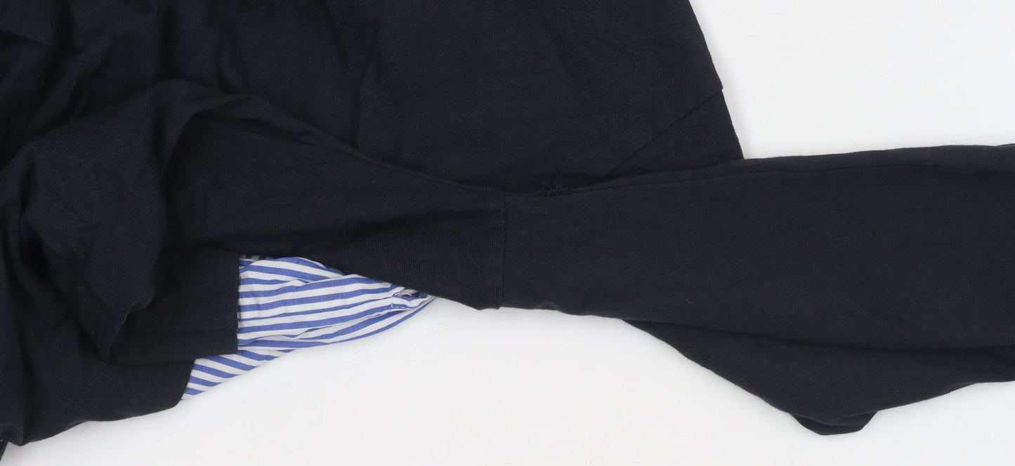 Warehouse Women’s Black Long Sleeve Button-Up Shirt