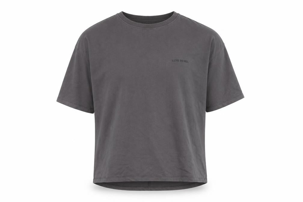 CURTIEN Men's Grey T-Shirt, Size S, Crew Neck