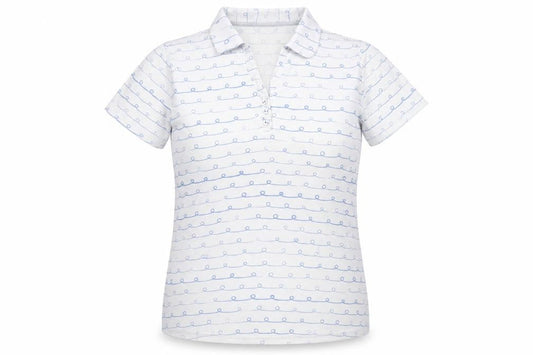 Isle Women's White Polo Shirt Size 14 Comfy Cotton Casual