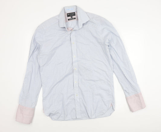 Marks & Spencer Men's Blue Check Dress Shirt, 15.5