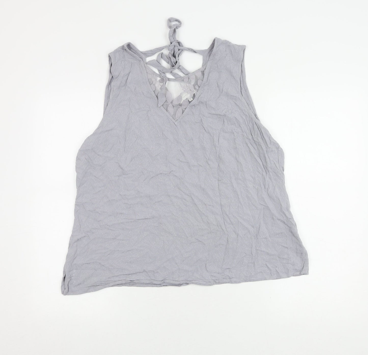 RJR John Rocha Women's Grey Tank Top, Size 18, V-Neck