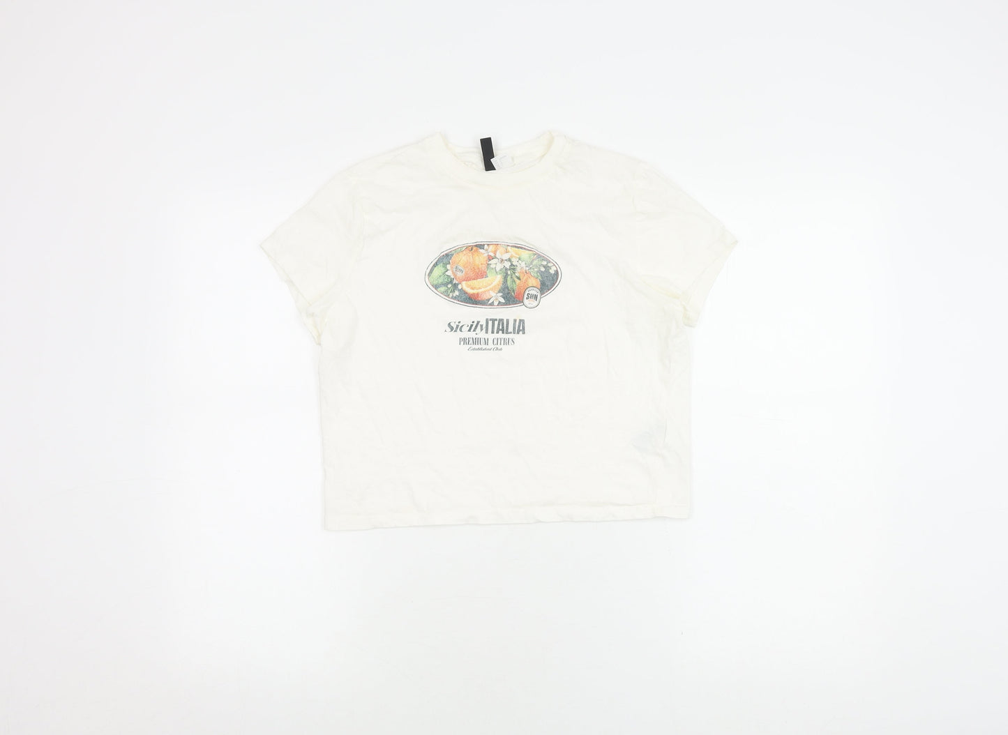 Divided Women’s White Graphic T-Shirt Size 12 Cotton