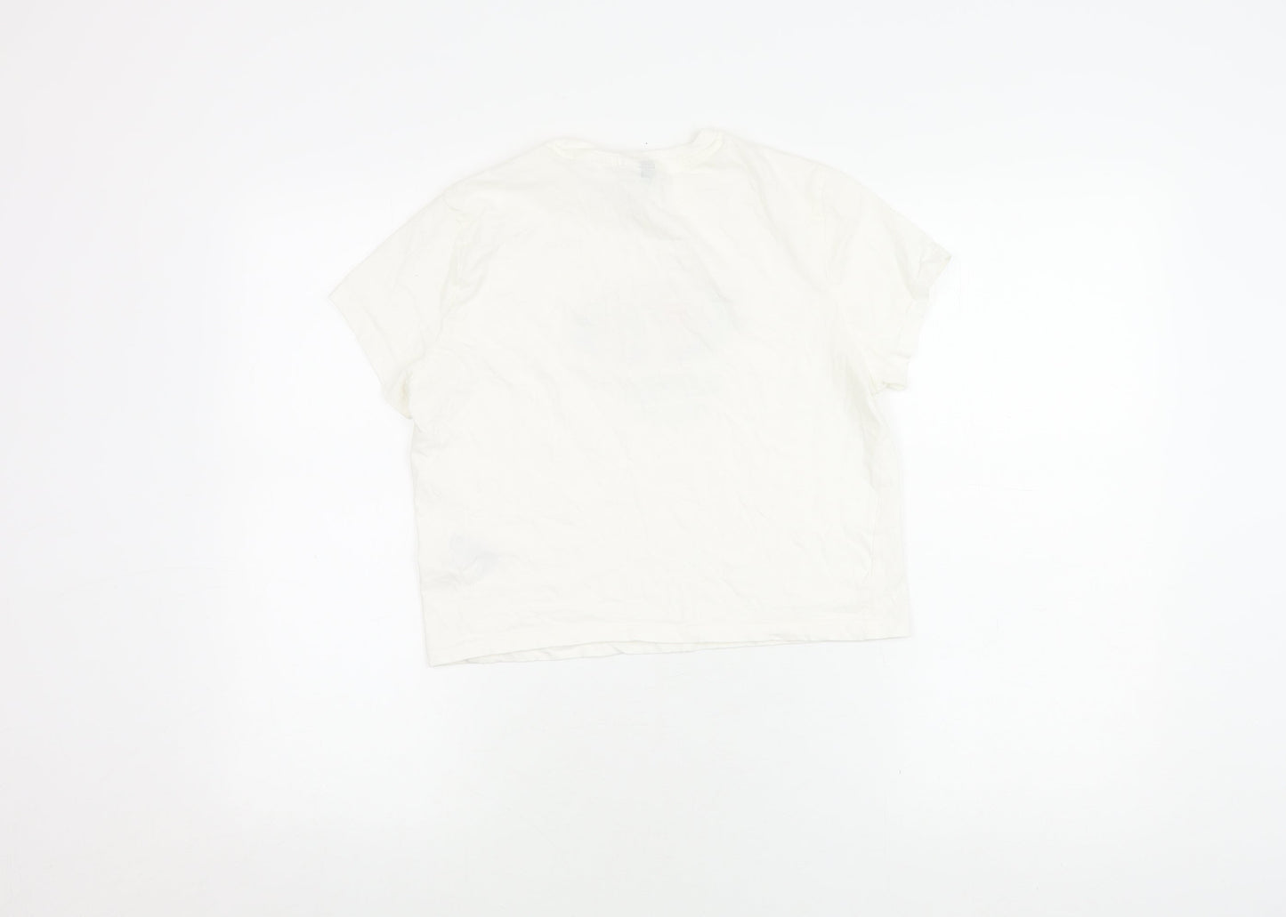 Divided Women’s White Graphic T-Shirt Size 12 Cotton