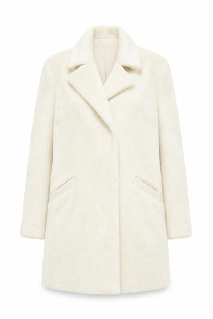 Topshop Women's Ivory Overcoat UK 8 Classic Style