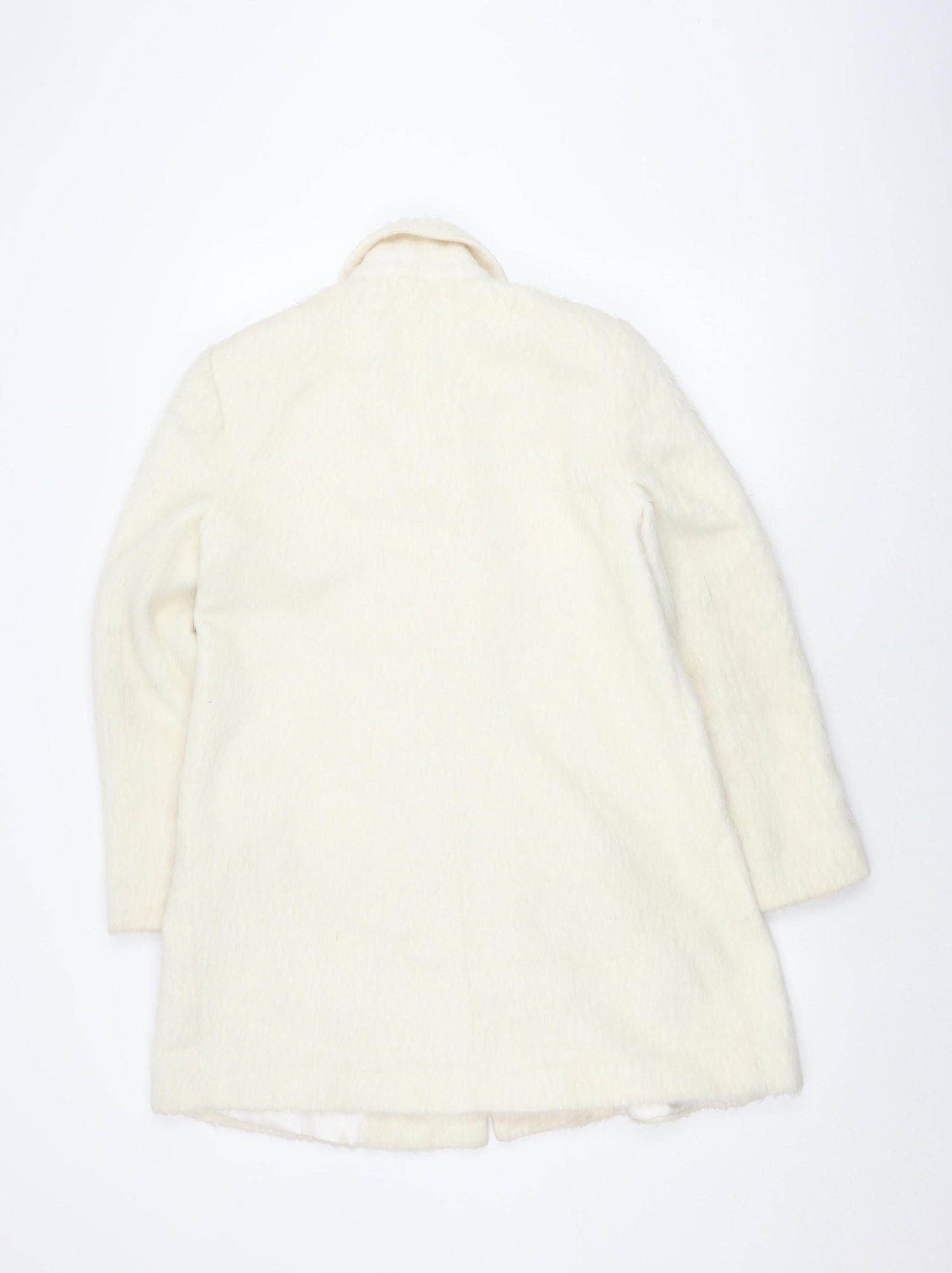Topshop Women's Ivory Overcoat UK 8 Classic Style