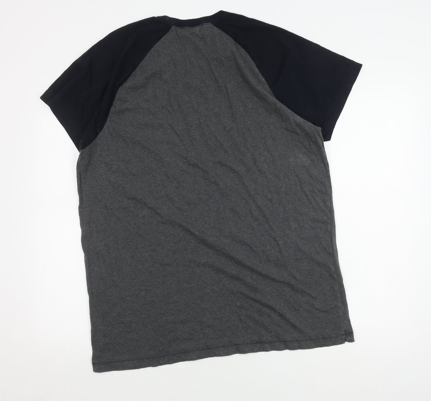 French Connection Men's Grey Black 2XL Colourblock T-Shirt