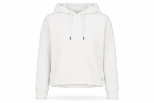 DKNY Women's White Pullover Hoodie, Small, Logo Print