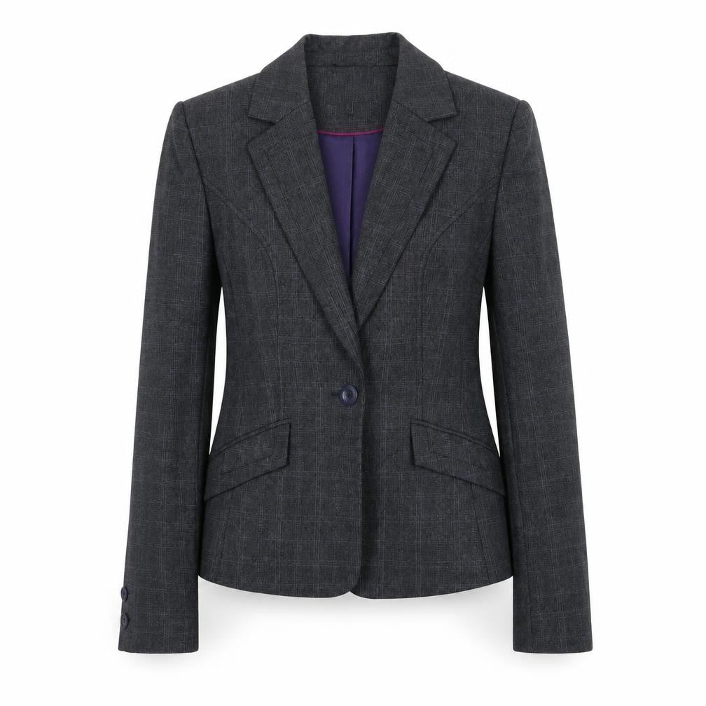 Next Women's Grey Check Blazer Size 8 Single-Breasted