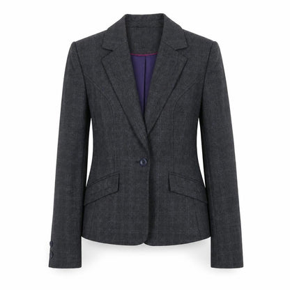 Next Women's Grey Check Blazer Size 8 Single-Breasted