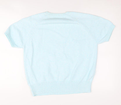 Berkertex Women's Blue Short Sleeve Pullover Jumper