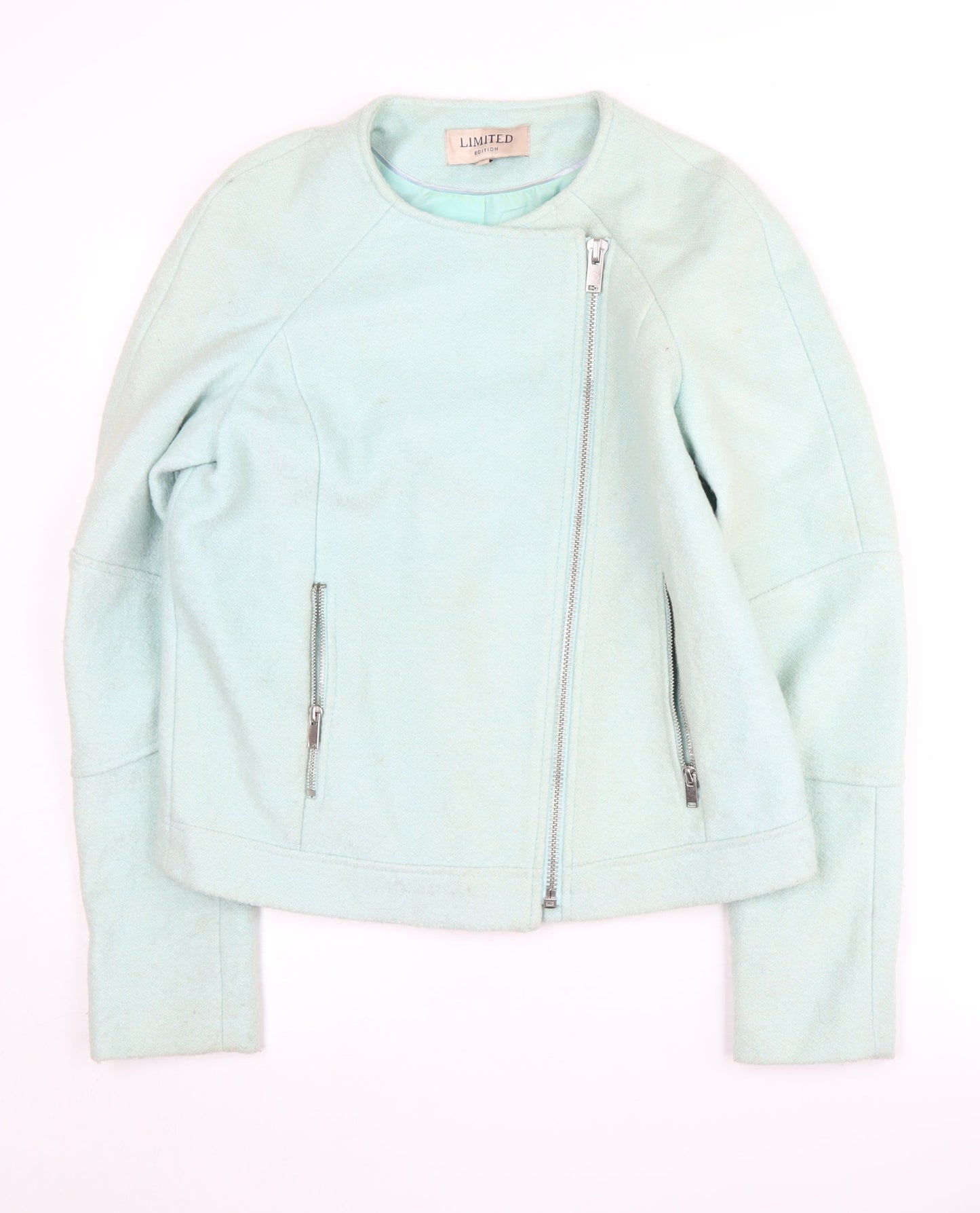 Marks and Spencer Women's Blue Biker Jacket Size 8
