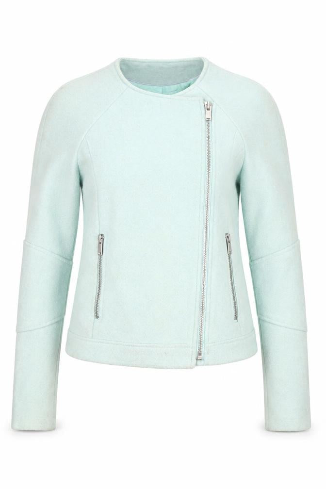 Marks & Spencer Women's Blue Biker Jacket Size 8