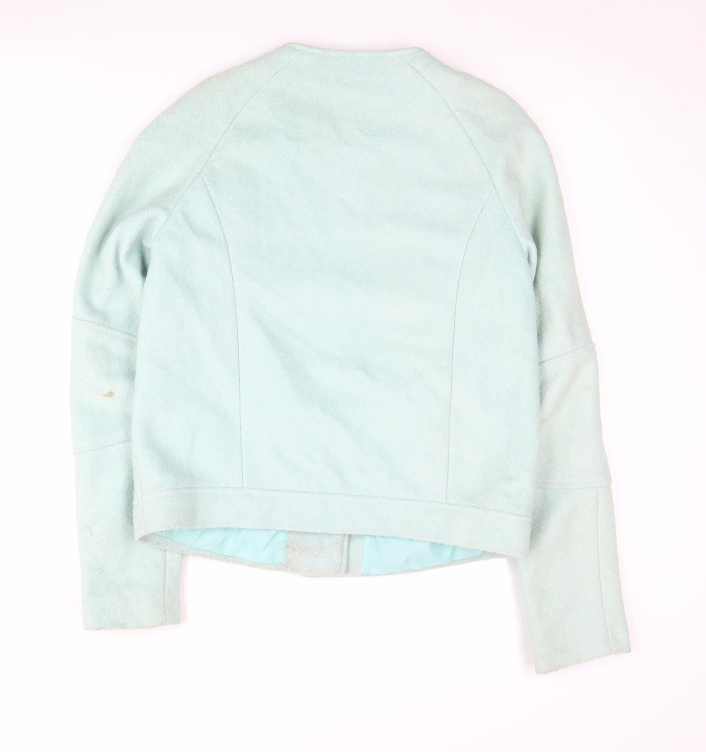 Marks and Spencer Women's Blue Biker Jacket Size 8