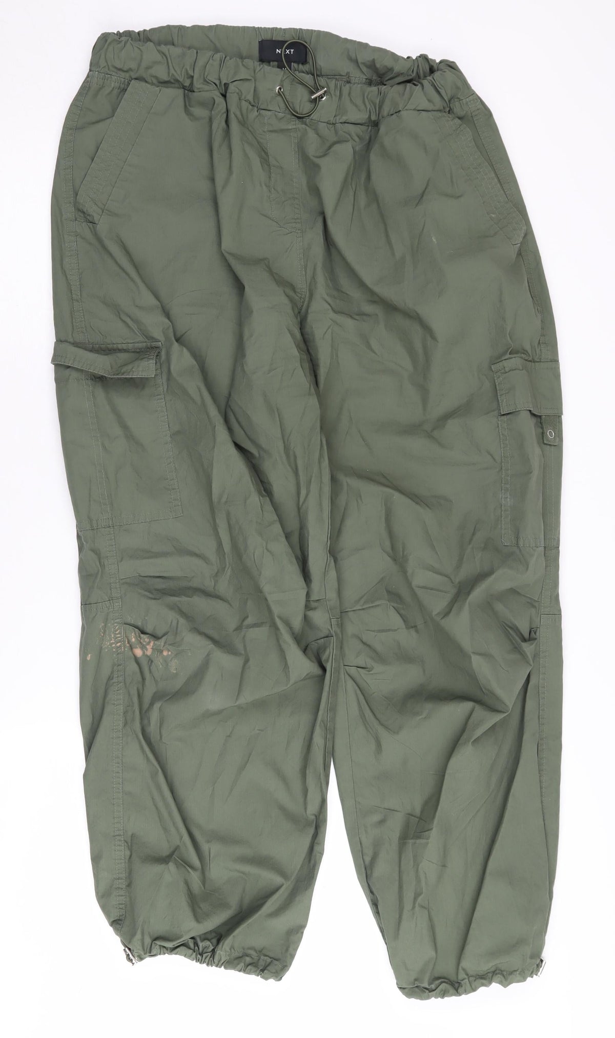 Next Womens Cargo Trousers Green Medium Cotton Casual