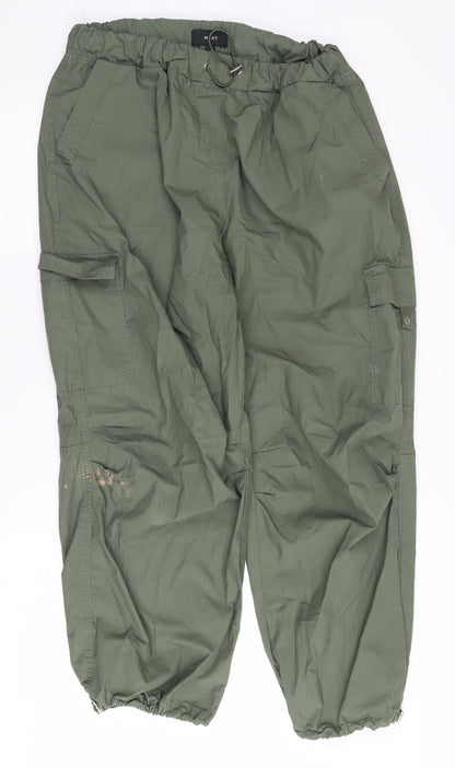 Next Womens Cargo Trousers Green Medium Cotton Casual