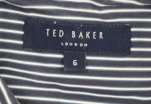 Ted Baker Men’s Blue Striped Button-Up Shirt Size 6