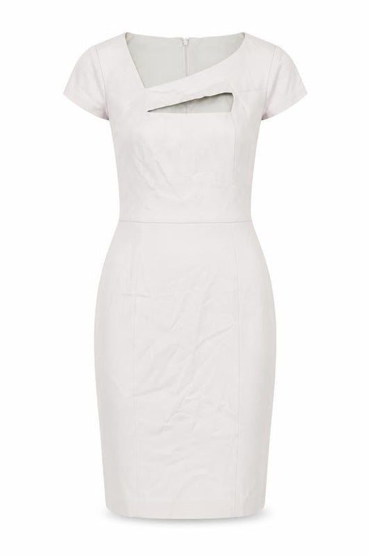 Reiss Women Beige Sheath Dress UK 6, Cutout Detail, Elegant