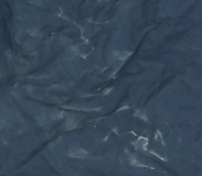 Close-up detail of Quiksilver boys’ blue snow pants, size 12, years
