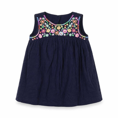 Gap Girls Blue Embroidered Dress, Size 2 Years