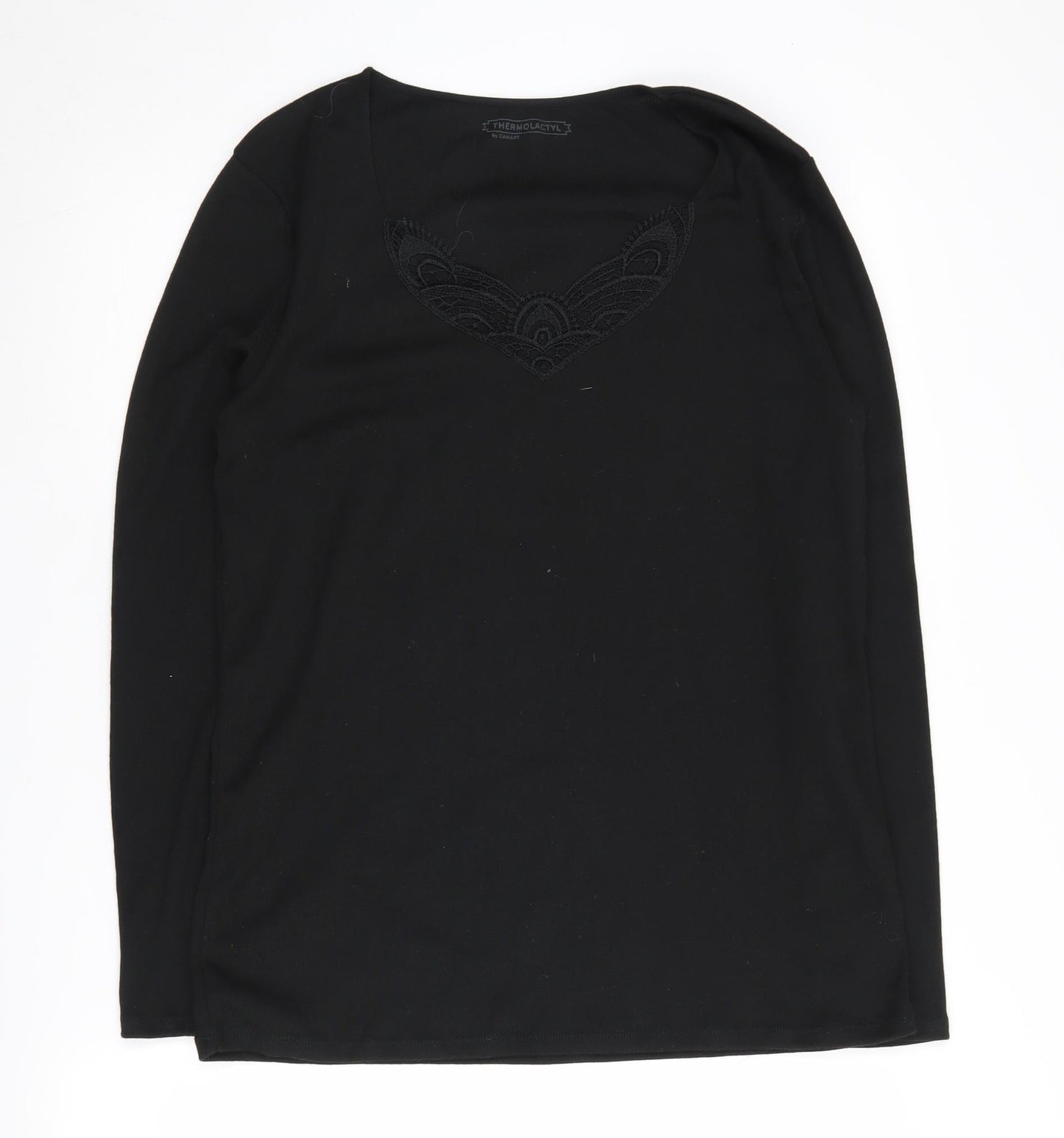 Damart Women's Black XL V-Neck Pullover Jumper