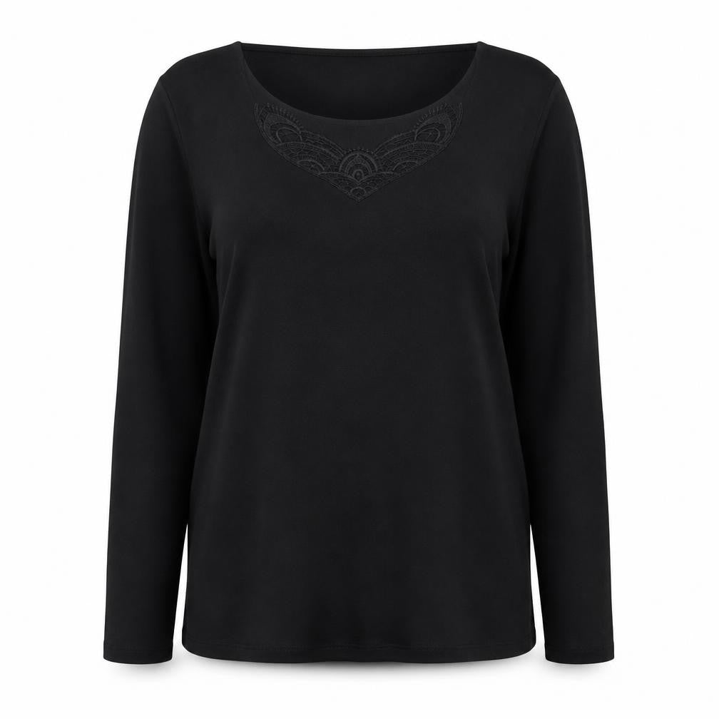Damart Women's Black XL V-Neck Pullover Jumper