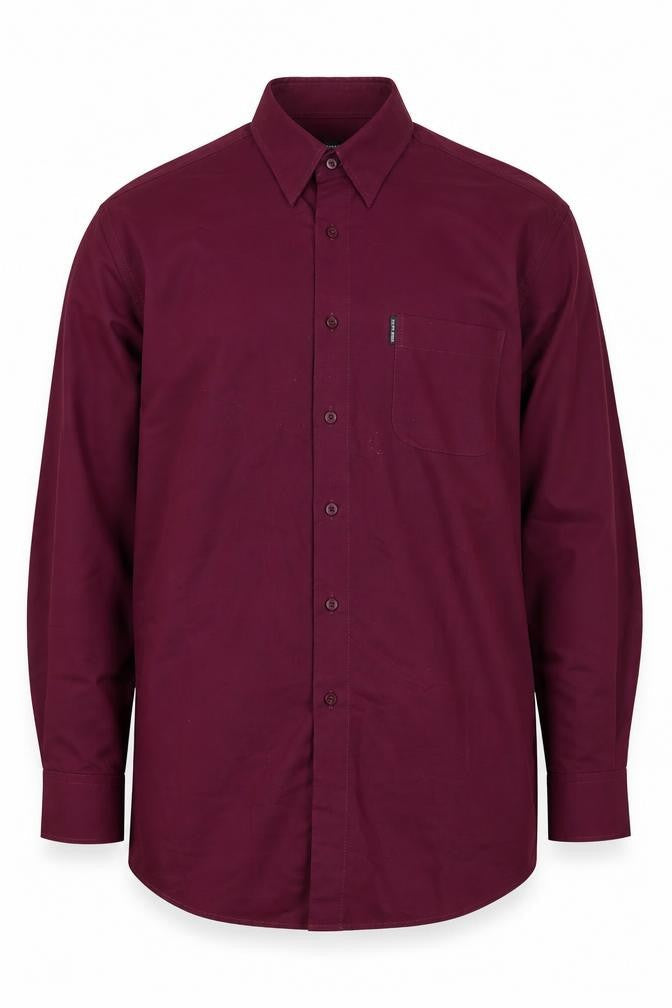 Pierre Cardin Men's Red Long Sleeve Button-Up Shirt L