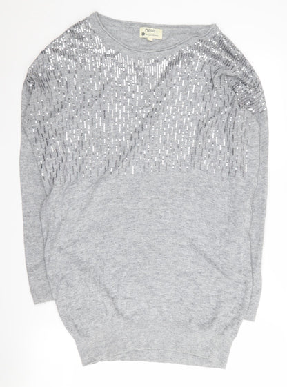 Next Grey Sequin Women's Long Sleeve Jumper Size 10