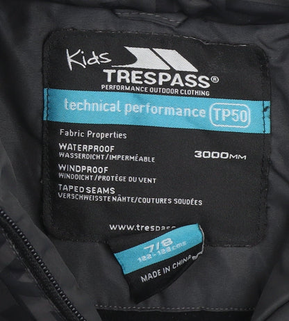 Additional view of Trespass boys’ black puffer jacket 7-8 years waterproof