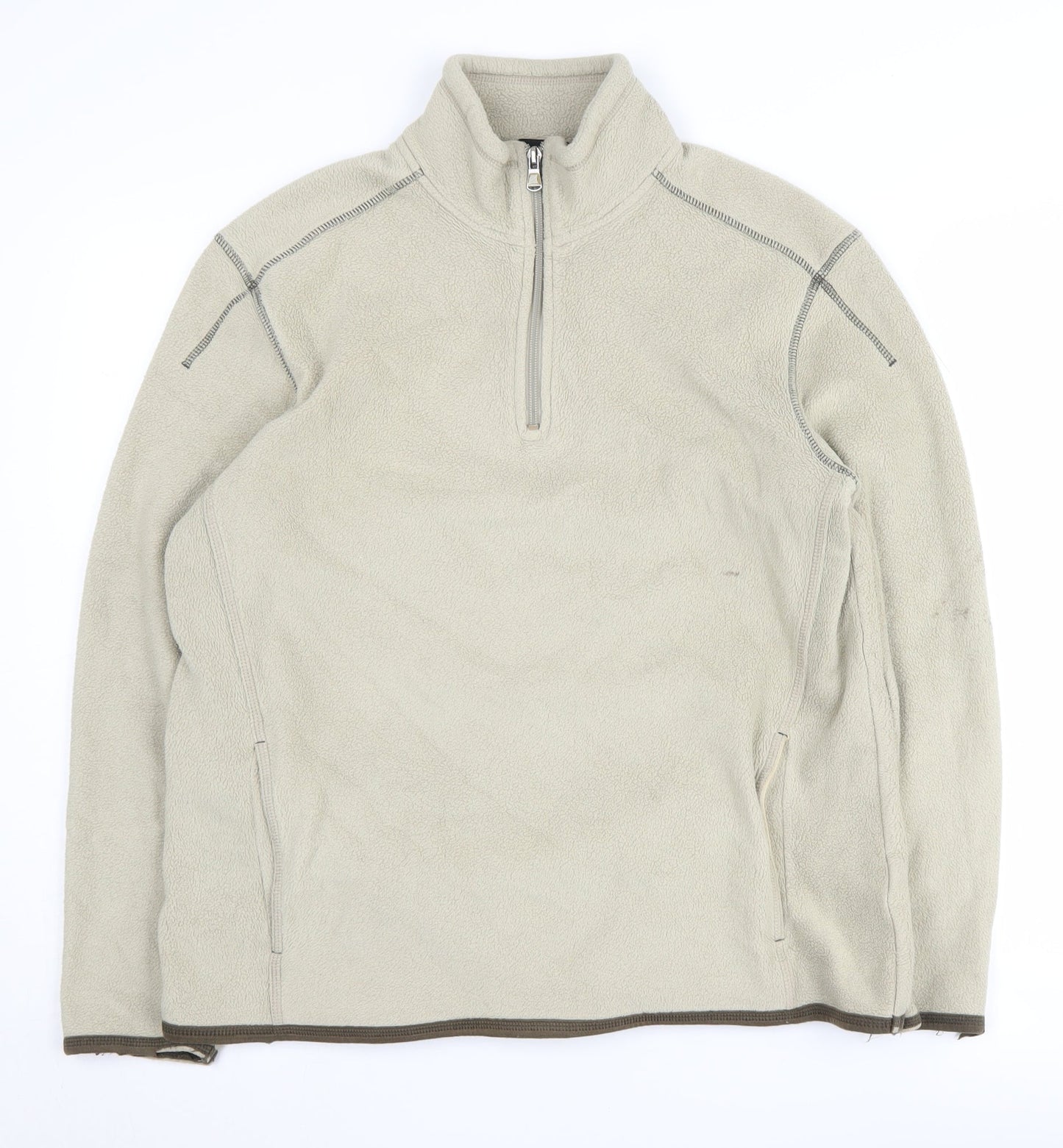 Next Men's Beige Medium Pullover Fleece Sweatshirt