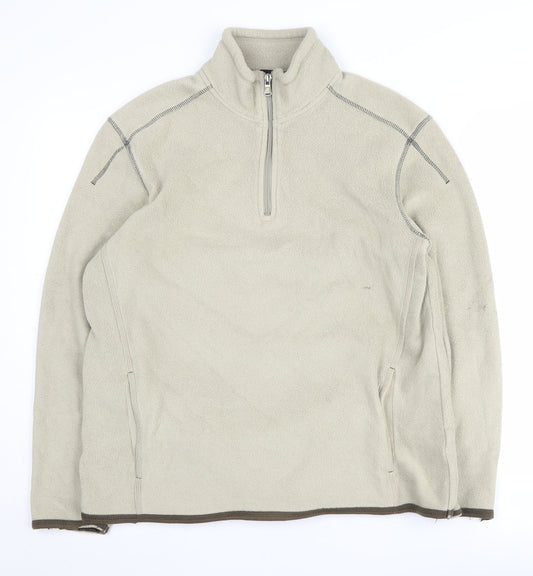 Next Men's Beige Medium Pullover Fleece Sweatshirt