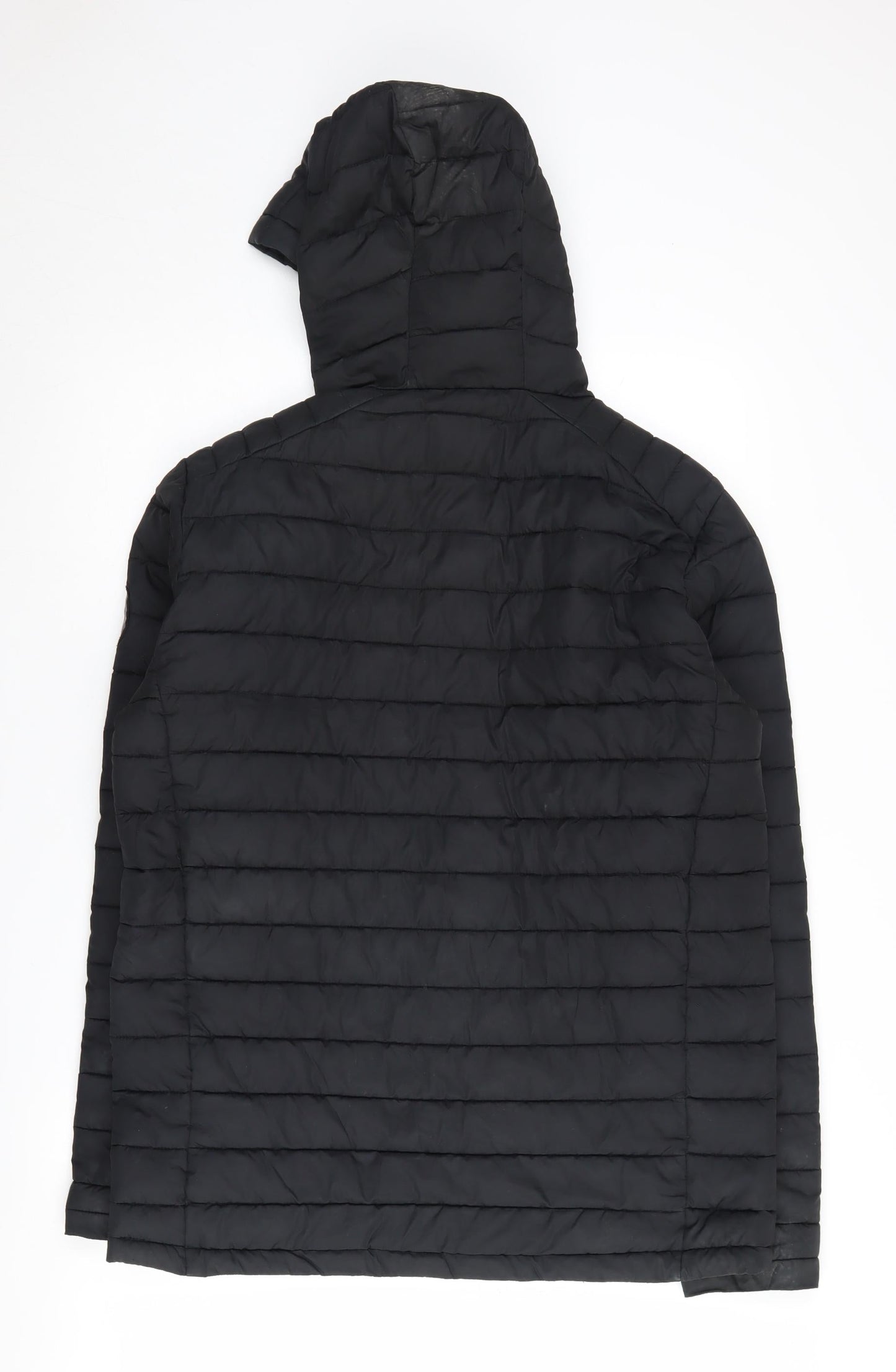 DLX Men's Black Hooded Puffer Jacket Size S