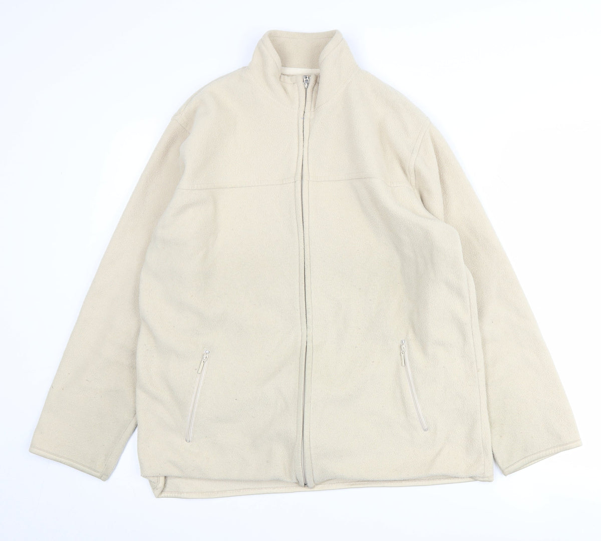 EWM Women's Beige Fleece Jacket Size 14 M Casual