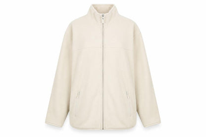 EWM Women's Beige Fleece Jacket Size 14 M Casual