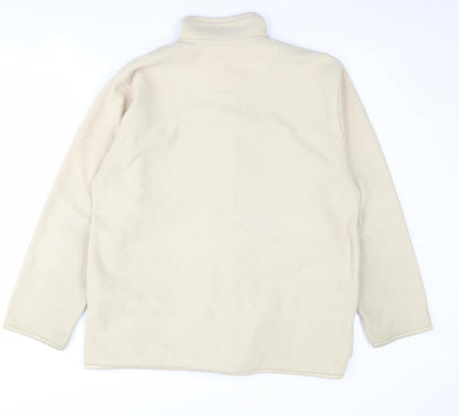 EWM Women's Beige Fleece Jacket Size 14 M Casual